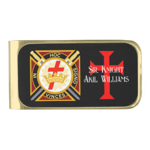 Knight Templar Gold Finish Money Clip