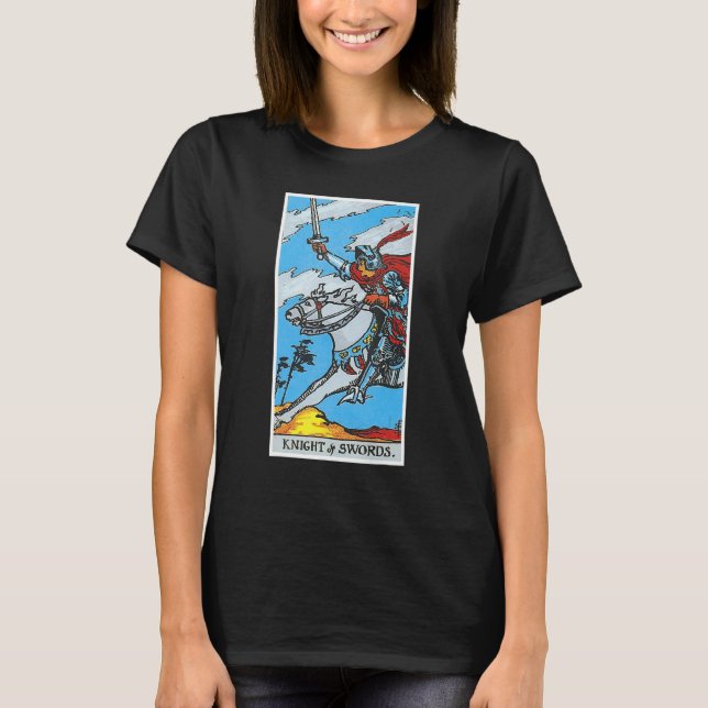 Knight Templar Knight Of Swords Occult Tarot Card  T-Shirt (Front)