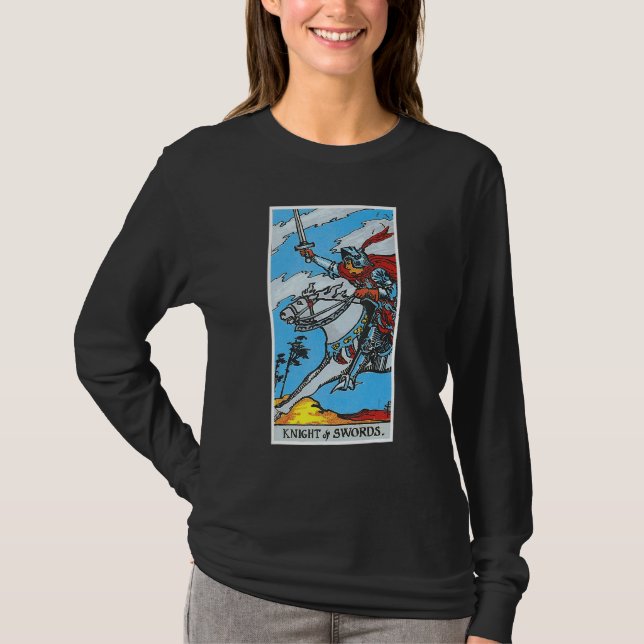 Knight Templar Knight Of Swords Occult Tarot Card  T-Shirt (Front)