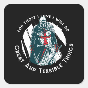 Knight templar square sticker
