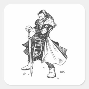 Knight templar square sticker