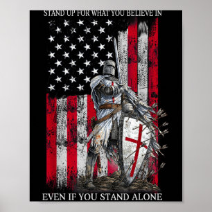 Knight Templar Standing For Believe In Christians  Poster