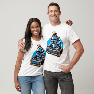 Knight Turntablist - Medieval DJ Fusion Art T-Shirt