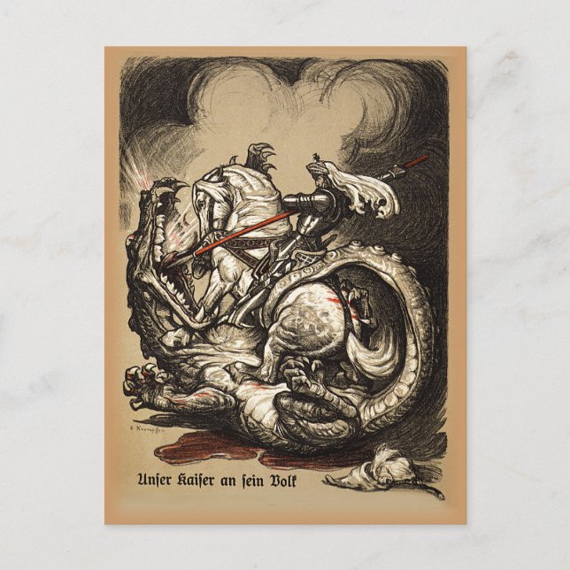 Knight vs. Dragon Postcard (Front)