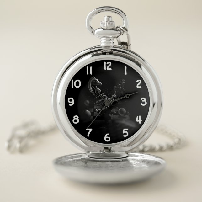 Knight vs King Chess Pocket Watch (Inside)