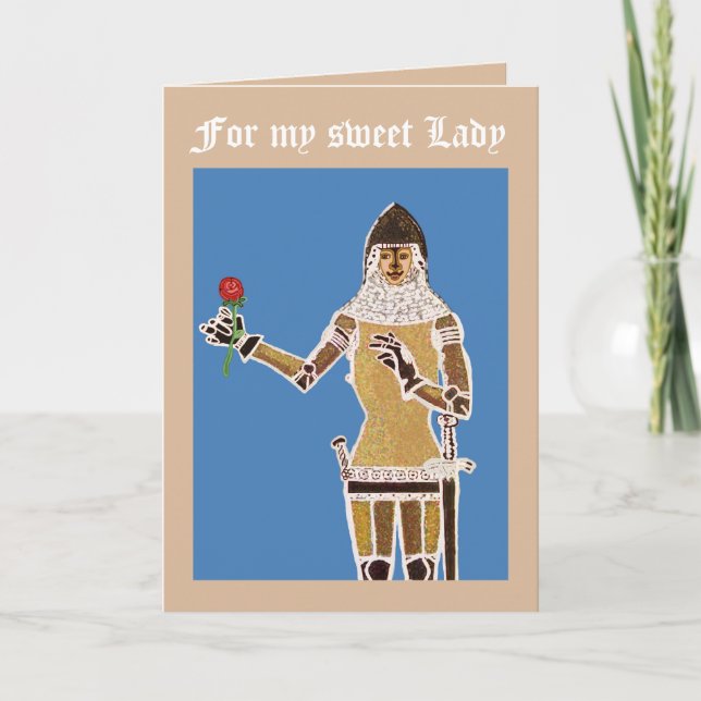 Knight with a rose holiday card (Front)