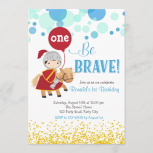 Knight with Balloon Birthday Invitation