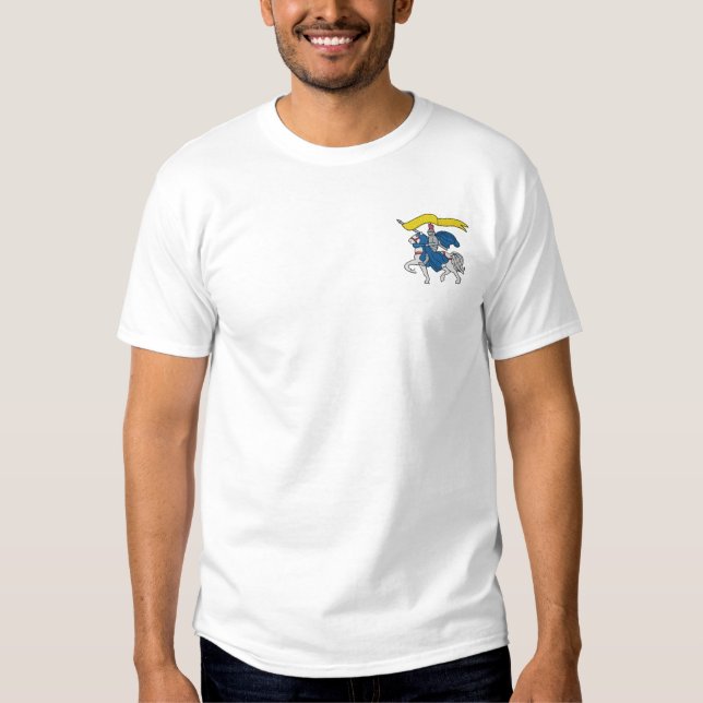 Knight with banner embroidered T-Shirt (Front)