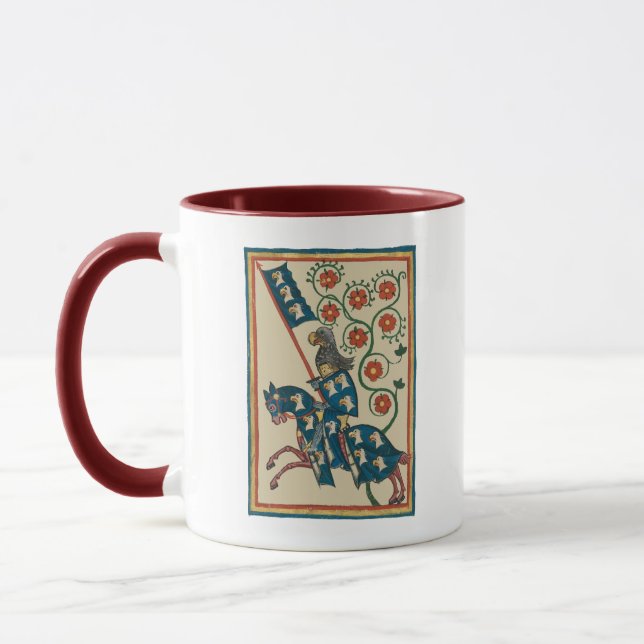 Knight With Eagle Heraldry, 14th Century Medieval Mug (Left)
