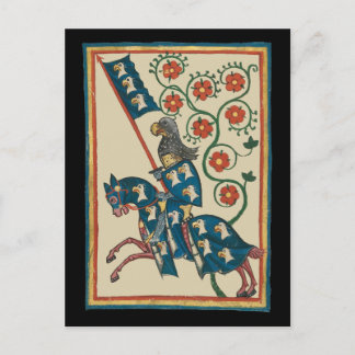 Knight With Eagle Heraldry, 14th Century Medieval Postcard