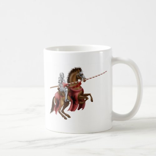 Knight with lance on horse coffee mug
