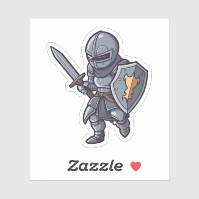 Knight with sword and shield sticker (Sheet)