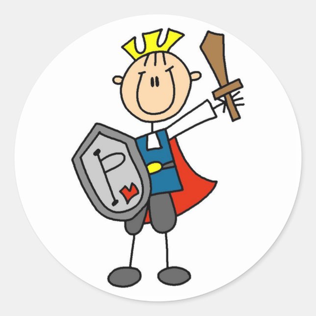 Knight with Sword Tshirts and Gifts Classic Round Sticker (Front)