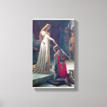 Knighted Castle Woman Sword Knight Painting Canvas Print by EDDESIGNS at Zazzle