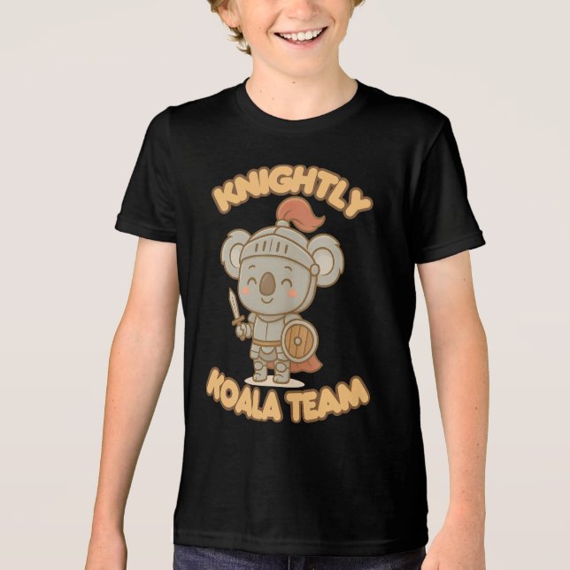 Knightly Koala Team T-Shirt – Cute Kawaii Fantasy  Tri-Blend Shirt (Front)
