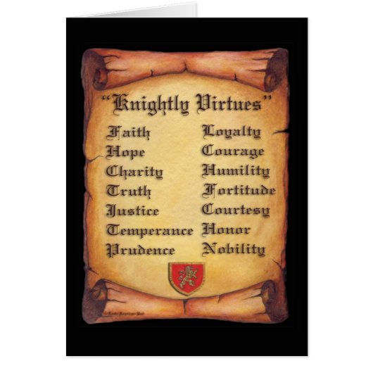 Knightly Virtues Scroll Cards (Front)