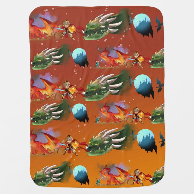 Knights and Dragons  Blanket  (Front)