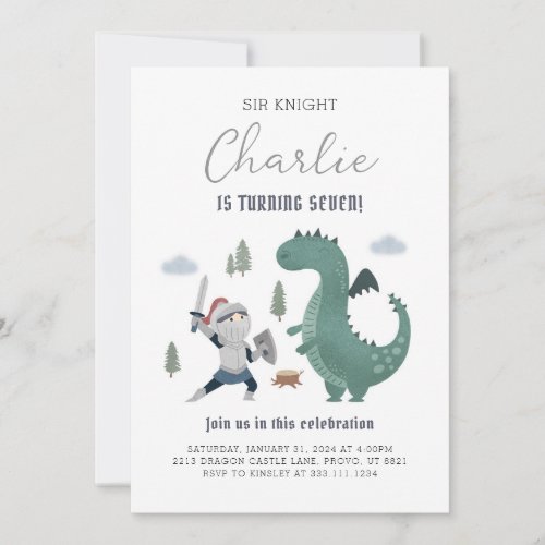 Knights and Dragons Royal Medieval Birthday Invite