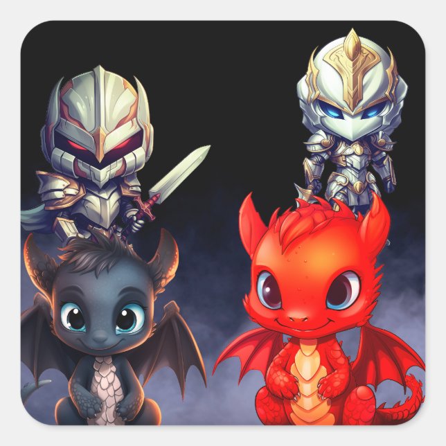 knights and dragons Sticker (Front)