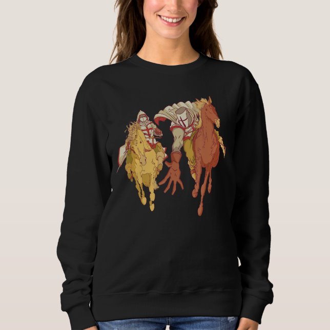 Knights and Horses - Medieval Crusader Renaissance Sweatshirt (Front)