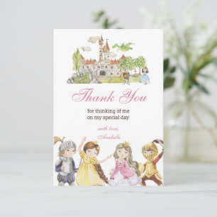 Knights and Princesses Birthday Thank You Card