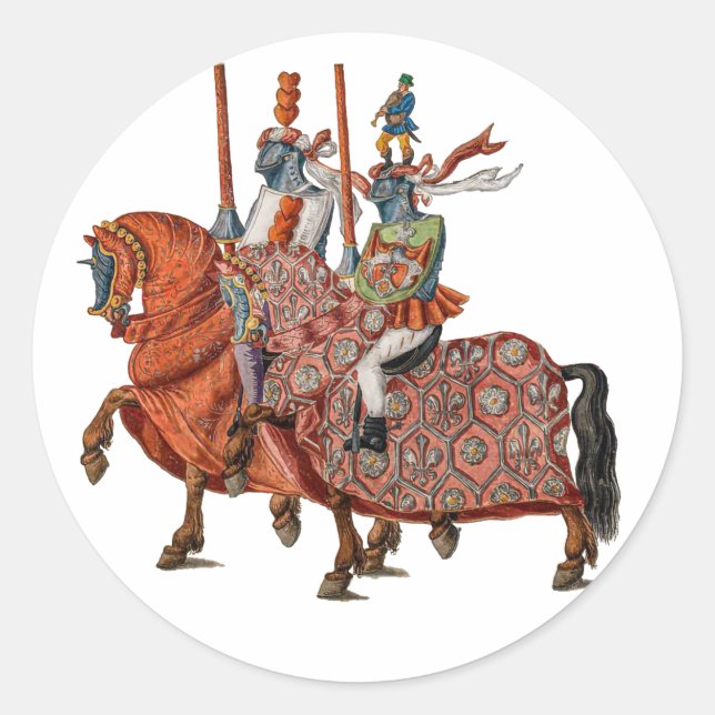 Knights are made for Love Classic Round Sticker (Front)