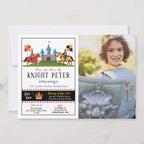 Knights Birthday Party Medieval Photo Invitation