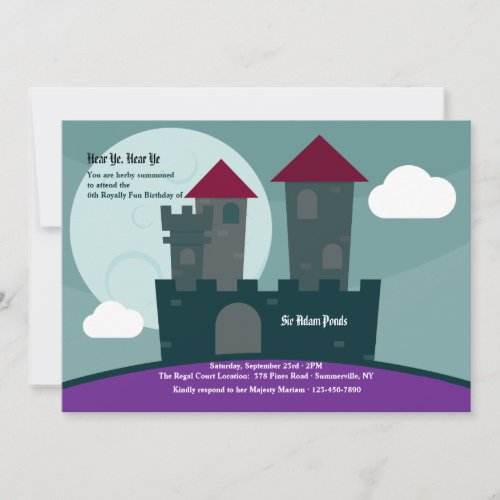 Knights Castle Invitation