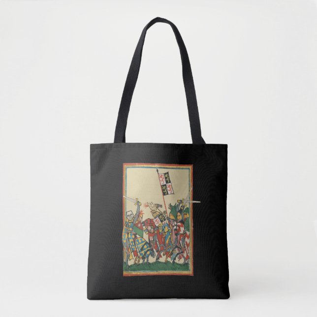 Knights Charging, 14th Century Codex Manesse Tote Bag (Front)