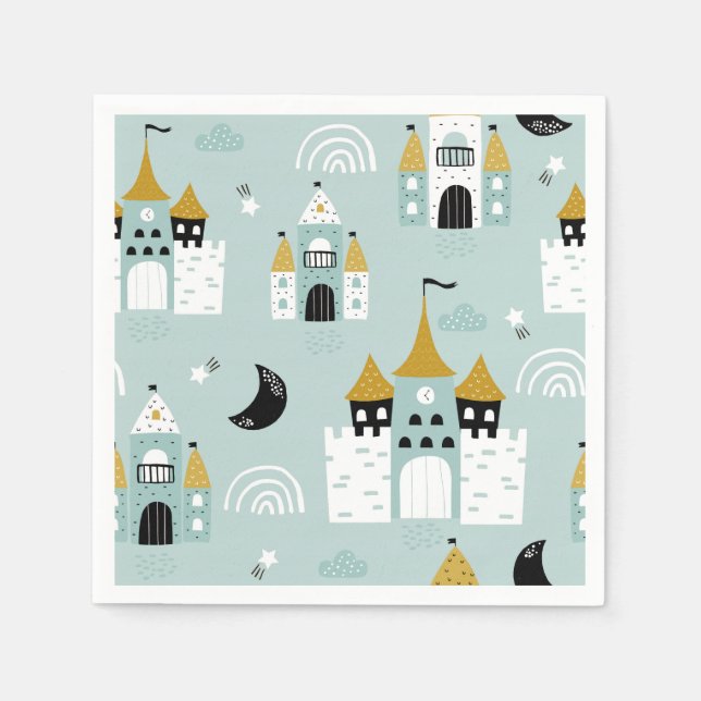 Knights & Dragons | Fairytale Birthday Party Napkins (Front)