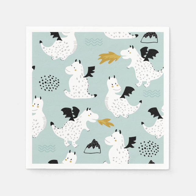 Knights & Dragons | Fairytale Birthday Party Napkins (Front)