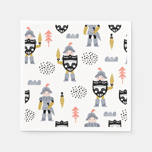 Knights & Dragons | Fairytale Birthday Party Napkins (Front)