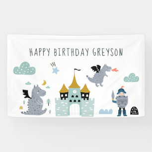 Knights & Dragons Fairytale Birthday Welcome Banner