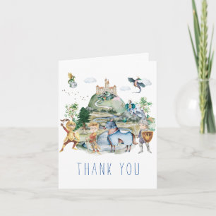 Knights & Dragons Royal Medieval Birthday Letterpress Thank You Card