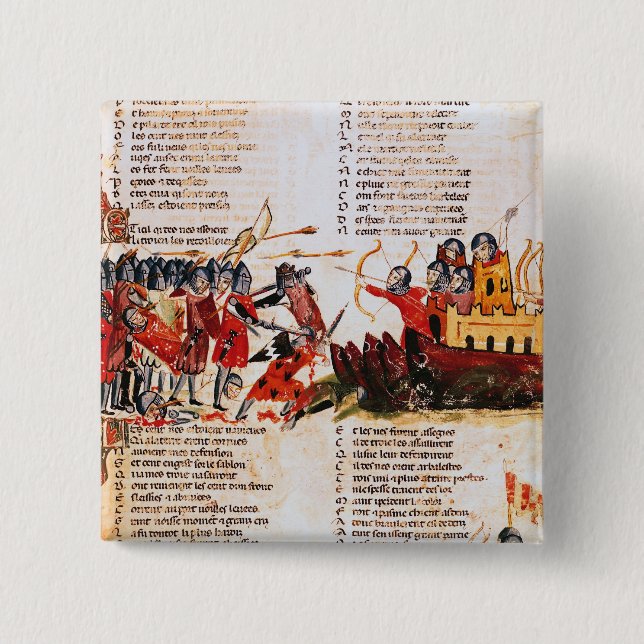 Knights Fighting Pinback Button (Front)