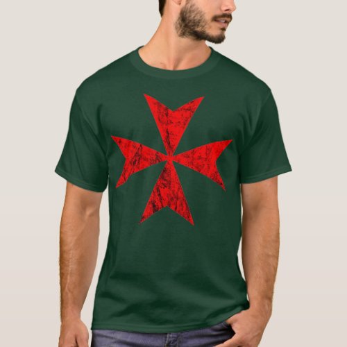Knights Hospitaller Maltese Cross Crusader T_Shirt