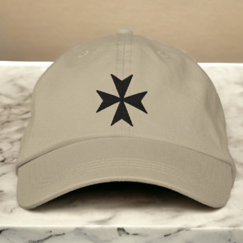 Knights Hospitaller Maltese Cross Embroidered Baseball Cap by Ricaso_Graphics at Zazzle