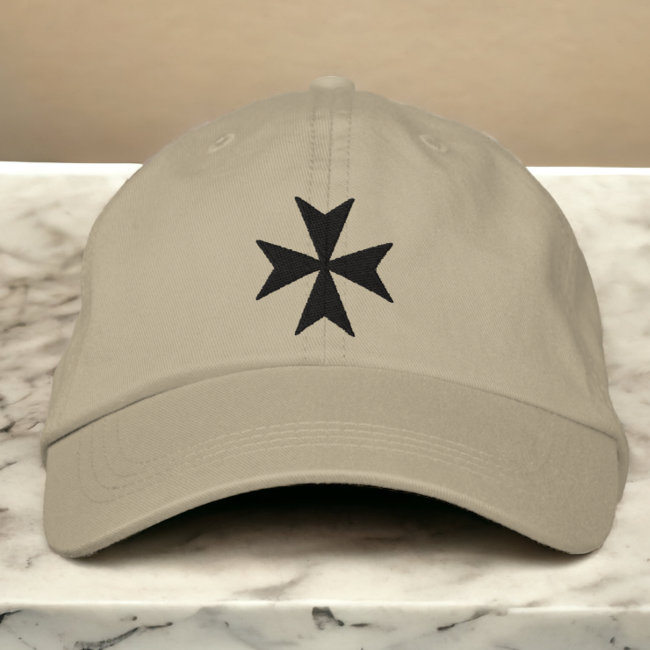 Knights Hospitaller Maltese Cross Embroidered Baseball Cap