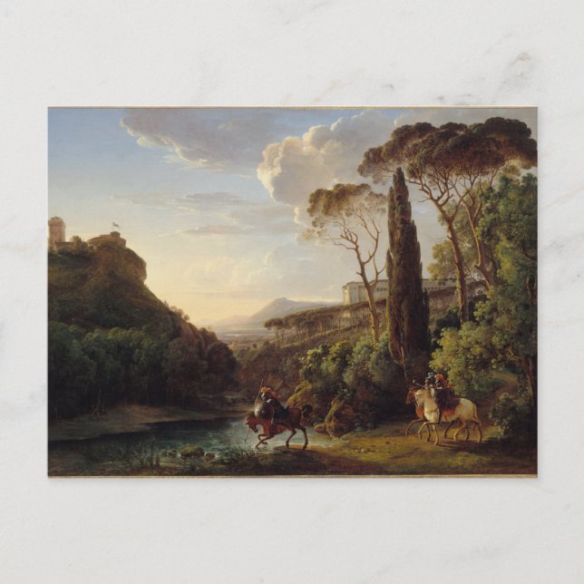 Knights in Italian Landscape Ephemera Vintage Art Postcard (Front)