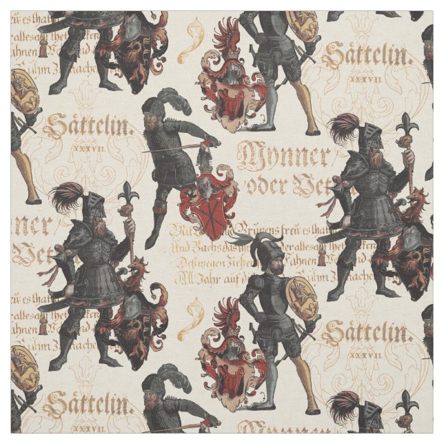 Knights in Shining Armor from Renaissance Germany Fabric (Swatch)