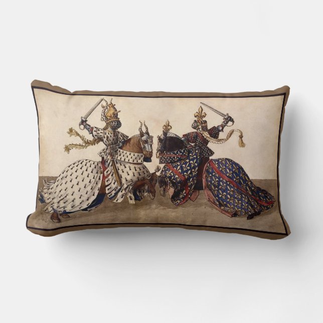 Knights jousting lumbar pillow (Front)