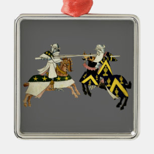 KNIGHTS JOUSTING METAL ORNAMENT