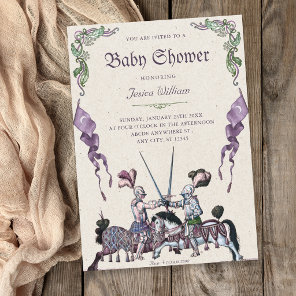 Knights medieval baby shower invitation