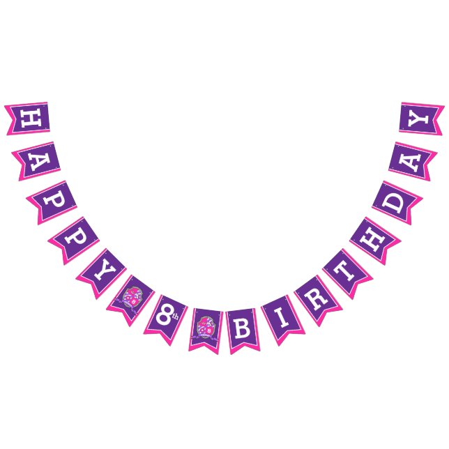 Knights medieval Happy Birthday girls bunting flag (All)