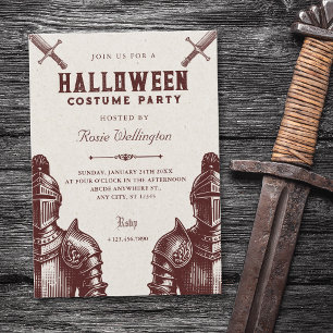 Knights medieval vintage Halloween Party Invitation