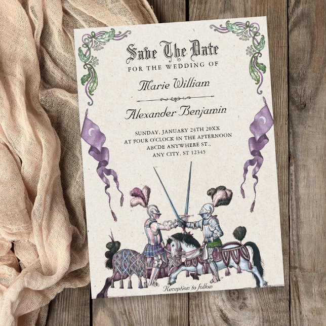Knights medieval wedding save the date (Creator Uploaded)