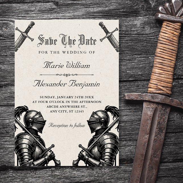 Knights medieval wedding save the date (Creator Uploaded)