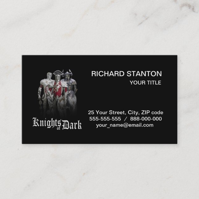 Knights of Dark Business Card (Front)