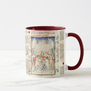 Knights Play Chess in War Tent, Medieval Miniature Mug