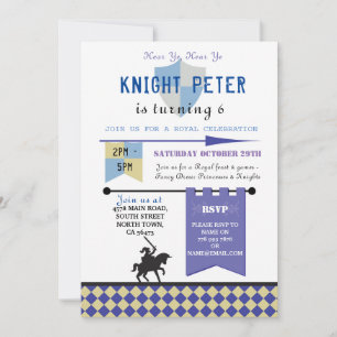 Knights Princess Knight Birthday Party Invite